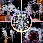 FQTANJU 200 Ft Acrylic Crystal Clear Beads String Roll, 8mm and 3mm Mixed, Party Garland Wedding Centerpieces Bridal Bouquet Crafts Decoration 60M - color: Crystal Clear