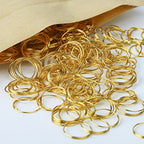 H&D 500pcs Round Edged Split Circular Ring Clips for Crystal Lamps, Crystal Curtain, Crystal Garland, Necklaces, Keys, Earrings, Jewelry Making and Craft Ideas (11mm, Golden) - color: Golden