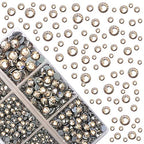 4000Pcs Mixed Size Hot Fix Round Crystals Gems Glass Stones Hotfix Flat Back Rhinestones (Black Diamond) - color: Black Diamond, size: 4000 Count (Pack of 1)