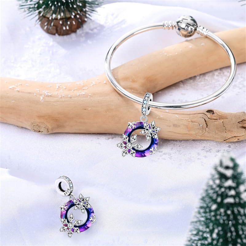 Charm for Bracelets and Necklaces, Heart Animals 925 Sterling Silver Bead Celestial Sun Moon Star Charms Jewelry Gift for Women Girls - color: Snowflake Charm