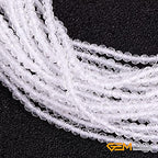 GEM-Inside Natural 2mm Clear White Quartz Gemstone Loose Beads Round Faceted AAA Grade Crystal Energy Stone Power for Jewelry Making 15" - color: Aaa Clear White Quartz, size: 2mm