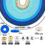 JMUQ 14 Strands Yellow Clay Beads Bracelet Making Kit, 5500 Flat Polymer Clay Heishi Beads for Friendship Bracelets Jewelry Making Kit with Letter Pearl Gold Spacer Beads for Women - color: yellow