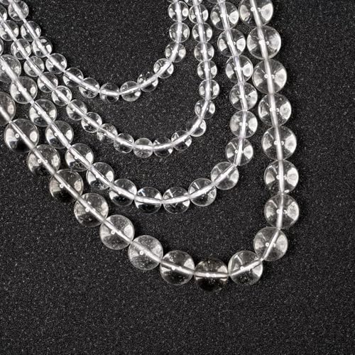 Gemstone Beads for Jewelry Making, Sold per Bag 5 Strands Inside, Clear Quartz 4mm - color: clear quartz, size: 4mm