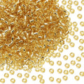 Round Glass Beads Penta Angel 2200Pcs 2mm Mini Craft Loose Spacer Pony Beads for Earring Bracelets Necklace Waist Beads Jewelry Making (Light Gold) - color: Light Gold