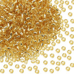 Round Glass Beads Penta Angel 2200Pcs 2mm Mini Craft Loose Spacer Pony Beads for Earring Bracelets Necklace Waist Beads Jewelry Making (Light Gold) - color: Light Gold