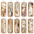 BENECREAT Abalone Shell Charms, Paua Shell Pendant Shell Charms for Jewelry Making - color: Rectangle