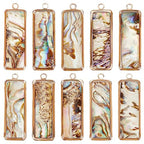 BENECREAT Abalone Shell Charms, Paua Shell Pendant Shell Charms for Jewelry Making - color: Rectangle