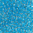 John Bead Czech Glass Seed Beads 6/0 Aqua Silver Lined Beads for Jewelry Making Crafts, 23g Vial - color: Aqua Silver Lined