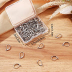 Beebeecraft 1 Box 100Pcs Leverback Earring Hooks 304 Stainless Steel French Earring Hooks Earwire Clasp Findings 16.5x10mm for DIY Danlge Ear Wire Jewelry Making - color: Stainless Steel Color