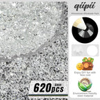 qiipii 620PCS 6mm Transparent Resin Rhinestones Flatback Jelly Resin Stones Bulk SS30 Clear Diamonds Gems Charms Supplies for Nails Face Eyes Makeup Body Tumblers Mugs Bottles DIY Crafts Shoes Clothes - color: Transparent, size: 6mm Bulk