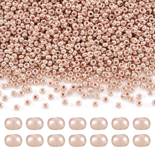 Craftdady 11/0 Metallic Gold Round Glass Seed Beads 2.3mm Tiny Round Ball Loose Pony Spacer Beads About 5300Pcs for Jewelry Making Hole: 1mm - color: Metallic Gold, 2.3mm