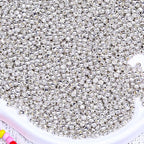 5000pcs Glass Seed Beads, 3mm 8/0 Small Individual Color Seed Beads Mini Pony Bulk for DIY Bracelet Necklaces Wrist Jewelry Making, Silver - color: Silver