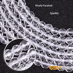 GEM-Inside Natural 4mm Clear White Quartz Gemstone Loose Beads Round Faceted AAA Grade Crystal Energy Stone Power for Jewelry Making 15" - color: Aaa Clear White Quartz, size: 4mm