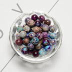 95pcs(2 Strand) 8mm Galaxy Purple Sea Sediment Imperial Jasper Beads with Energy Power, Round Stone Beads for Jewlery Bracelets Earrings Making DIY - color: Blue Purple Imperial Jasper, size: 8mm