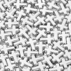300pcs Cross Beads 12 * 16mm Silver Cross Bead Crosses Spacer Beads Bulk for DIY Crafting Necklace Bracelet Jewelry Making Keychain (Silver) - color: silver