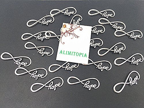 ALIMITOPIA 40pcs Infinity Hope Symbol Connectors Charms Pendants for DIY Necklace Bracelet Jewelry Making Accessories(Antique Silver) - color: Infinity Hope Symbol - Antique Silver