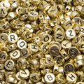 1000pcs Gold Letter Beads for Bracelets, 4x7mm Black Alphabet A-Z Beads for Jewelry Making Friendship Bracelets (4 * 7 Gold) - color: 4x7mm gold