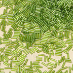 2000pcs Glass Bugle Beads, Tube Beads Bulk, Mini Long Tiny Small Waist Loose Spacer Embroidery Beaded for Bracelets Jewelry Making Sewing, Crafts, 2×6mm, Light Green - color: Light Green