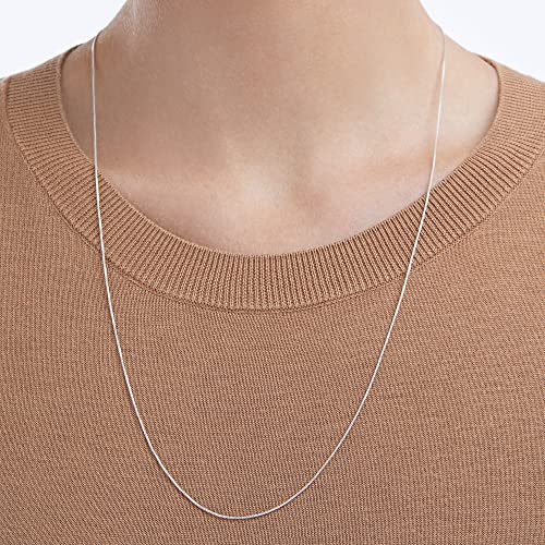 Amazon Essentials Sterling Yellow Gold or Silver Thin 0.8mm Box Chain Necklace - color: Silver, size: 24"