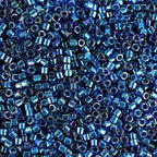 Miyuki Delica Seed Beads – Size 11/0 (1.6 mm), DB1763, Emerald-Lined Cobalt AB, 7.2 g, Approx. 1440 Beads, Made in Japan - color: DB1763 - Emerald-Lined Cobalt AB