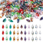 Craftdady 220Pcs Faceted Glass Teardrop Beads AB Color Briolette Crystal Beads Czech Crystal Charms Water Drop Spacer Beads for Crafts Sun Catcher Jewelry Making - color: Mixed Colors, 11.5~13x6mm