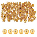 260pcs 18K Gold Filled Spacer Round Beads,Seamless Smooth Metal Round Beads,Gold Filled Solid Brass Beads for DIY Bracelet Necklace Earring Jewelry Making (3MM) - size: 3mm