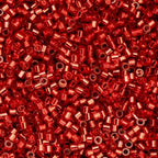 John Bead 25g Cylin Beads Red Silver Lined 11/0 Glass Cylindrical Seed Beads for Jewelry Bracelets Necklaces Earrings Making Embroidery - color: Red Silver Lined