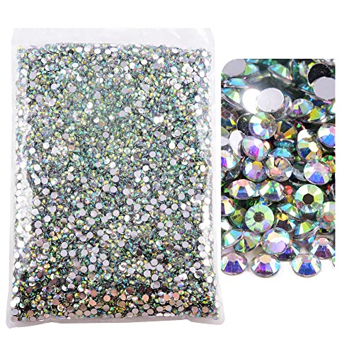 Blinginbox 50000pcs Flatback Rhinestones,Resin Non Hotfix Rhinestones Large Quantity Wholesale for Crafts DIY Creative Design,Clothes,Makeup,Nail Art (3mm=0.12",Crystal AB) - color: Crystal AB, size: 3mm=0.12"