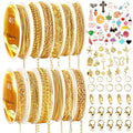 AQNJC Gold Chain for Jewelry Making, 98 Feet 12 Rolls Jewelry Chains with Gold Charms for Women DIY Necklace Bracelet Making Supplies with Jump Rings, Lobster Clasps, Connectors - color: 12 Rolls Gold Necklace Chains with Gold Charms