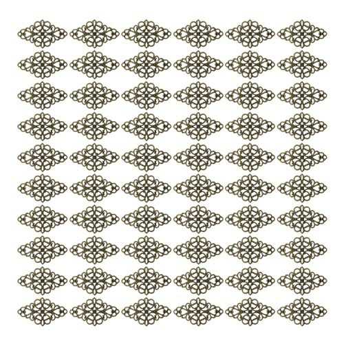 Hollow Filigree Charms - color: Antique Brass