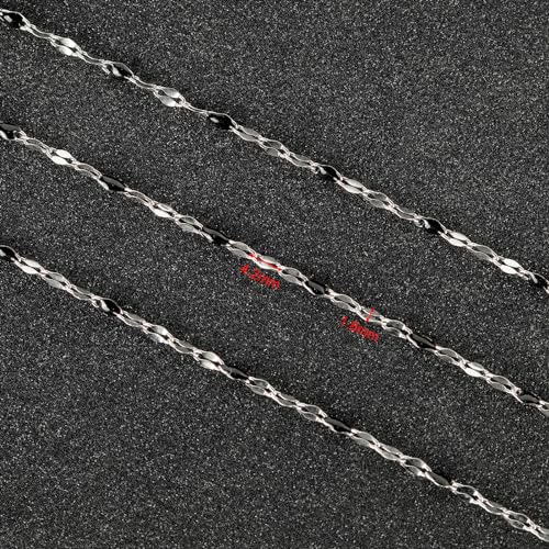 UMAOKANG 16.4 Feet Jewelry Making Chains Stainless Steel Chain Bulk DIY Necklace Supplies Black Enamel Lip Chain with Jewelry Findings - color: Steel-Black