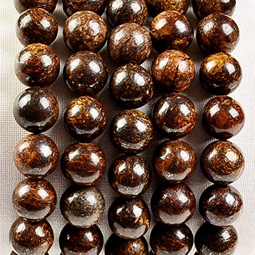 MASSIVE BEADS Natural Healing Power Gemstone Crystal Beads Unisex Adjustable Macrame Bracelets - color: Bronzite, size: 6mm