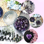 Gerrii 50 Pcs Heart Healing Stone Bulk Quartz Heart Inspirational Stones Gift for Women Love Pocket Polished Natural Energy Balancing Meditation 0.8 Inch(Purple) - color: Purple