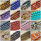 AD Beads Natural Gemstones Faceted Round Spacer Loose Beads 15.5'' 4mm to 10mm (6mm, Faceted Australia Zebre) - color: Faceted Australia Zebre, size: 6mm