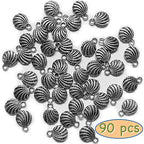 Heather's cf Silver Sea Charms – Antique Pendants, Non-Tarnish, Lead-Free & Nickel-Free, Bulk Ocean Animal Charms for DIY Jewelry, Bracelets, Necklaces, Earrings, Beach Craft Supplies (Sea Animals) - color: Seashell Scallop - 90 Pc