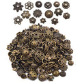 BronaGrand 100 Gram(About 150-250pcs) Bali Style Jewelry Making Metal Bead Caps Deluxe New Mix,Bronze - color: Bronze