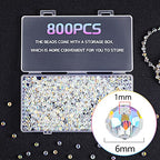 800 Pieces 6mm Crystal Rondelle Glass Beads Faceted Rondelle Beads DIY Glass Crystal for Jewelry Making Suncatchers Bracelets Necklace Pendants Supplies(Ab Color)