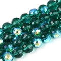 68pcs 8mm Transparent Electroplate Glass Beads Strands 96 Faceted Round Glass Spacer Beads for DIY Earring Bracelet Necklace Jewelry Making Teal - color: Teal