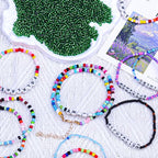 2000pcs Glass Seed Beads Bulk, 4mm 6/0 Mini Pony Spacer Small Individual Color Seed Beads for DIY Bracelet Necklaces Wrist Jewelry Making, Frosted Silver Green - color: Frosted Silver Green