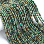 150PCS 2x4mm Natural African Turquoise Stone Rondelle Beads Abacus Disk Stone Beads Round Loose Spacer Gemstone for DIY Bracelet Necklace Jewelry Making - color: African Turquoise, size: 2x4mm Abacus Disk