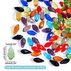 AHANDMAKER 100 Pcs Faceted Teardrop Glass Beads, 10 Colors Transparent Waterdrop Crystal Glass Beads Top Drilled Drop Spacer Beads for DIY Craft Jewelry Necklace Bracelet Earring Making, Hole: 1mm - color: 10 Colors Teardrop
