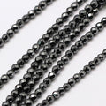 Fashewelry 136pcs 3mm Non-Magnetic Hematite Beads Small Faceted Round Crystal Beads for Bracelet Necklace Earrings DIY Jewelry Making - color: 3mm-Non-magnetic Hematite