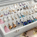 Wudygirl Velvet Jewelry Organizer Clear Lid Earring Holder Organizer 32 Pairs Earrings Storage Stud Tray Showcase Display Case（Earring Storage） - style: Earring Tray