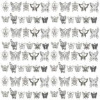 Sailanzi 112pcs Alloy Ancient Silver Butterfly Insect Series Pendant Jewelry Making DIY Keychain Earrings Pendant Various Design Charms for Jewelry Making Bracelets Necklace (SN86) - color: SN86