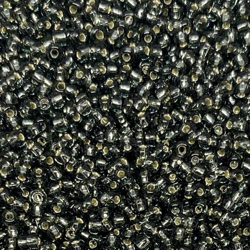 Czech 8/0 Silver Lined Glass Seed Beads 20 Grams 800 Pcs Multi Colors (Smoked) - color: Smoked