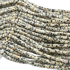 150pcs 2x4mm Natural Dalmation Jaspers Tube Shape Beads Loose Flat Round Cylinder Flat Spacer Green Stone Beads for Bracelet Earrings Jewelry Making - color: Dalmatian Jasper, size: 2x4mm Tube shape