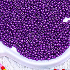 2000pcs Glass Seed Beads Bulk, 4mm 6/0 Mini Pony Spacer Small Individual Color Seed Beads for DIY Bracelet Necklaces Wrist Jewelry Making, Dark Purple - color: Dark Purple
