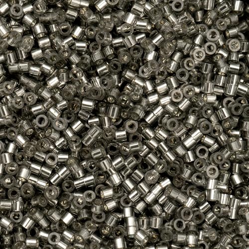 John Bead 25g Cylin Beads Grey Silver Lined 11/0 Glass Cylindrical Seed Beads for Jewelry Bracelets Necklaces Earrings Making Embroidery - color: Grey Silver Lined