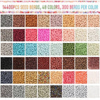 EuTengHao Glass Seed Beads for Bracelet Making Kit, 8/0 Small Pony Beads for Bracelet Necklace Jewelry Making DIY Crafting (3mm, 48 Colors, Frosted Glass and Lacquered)