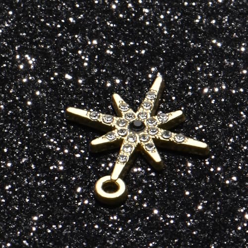 Pack of 20 Rhinestone Charms Gold Plated Pendants Pave Crystal Accessories for Necklace Bracelet Jewelry Making DIY Crafting - color: (Star)VID61602
